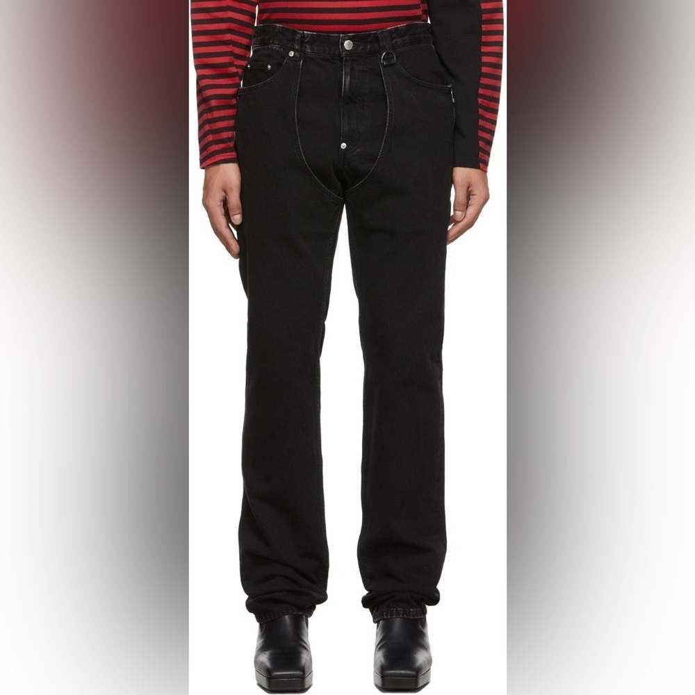 John lawrence sullivan Black Chap Jeans Black Denim Straight Leg